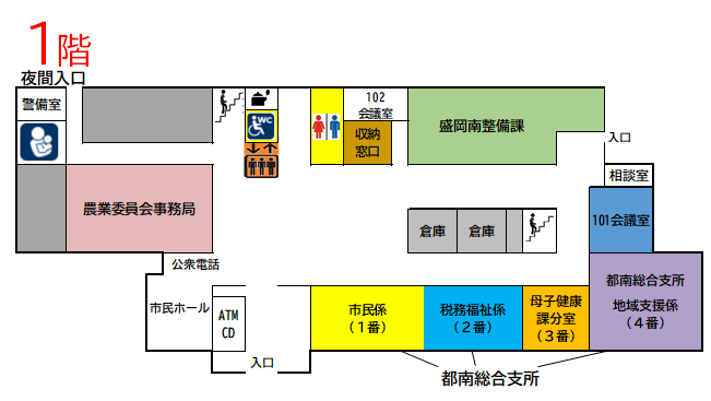 都南分庁舎1階
